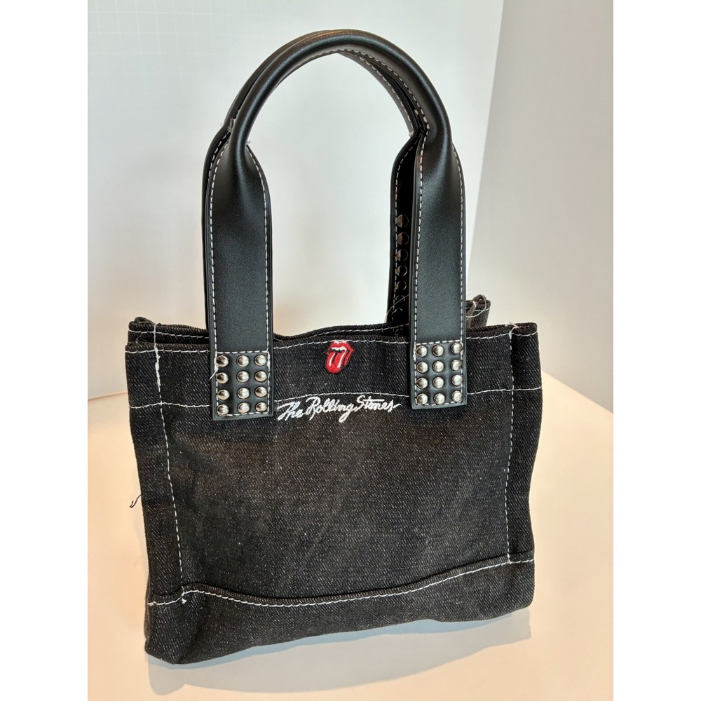 The Rolling Stones Black Denim Small Studded purse. - Picture 4 of 6